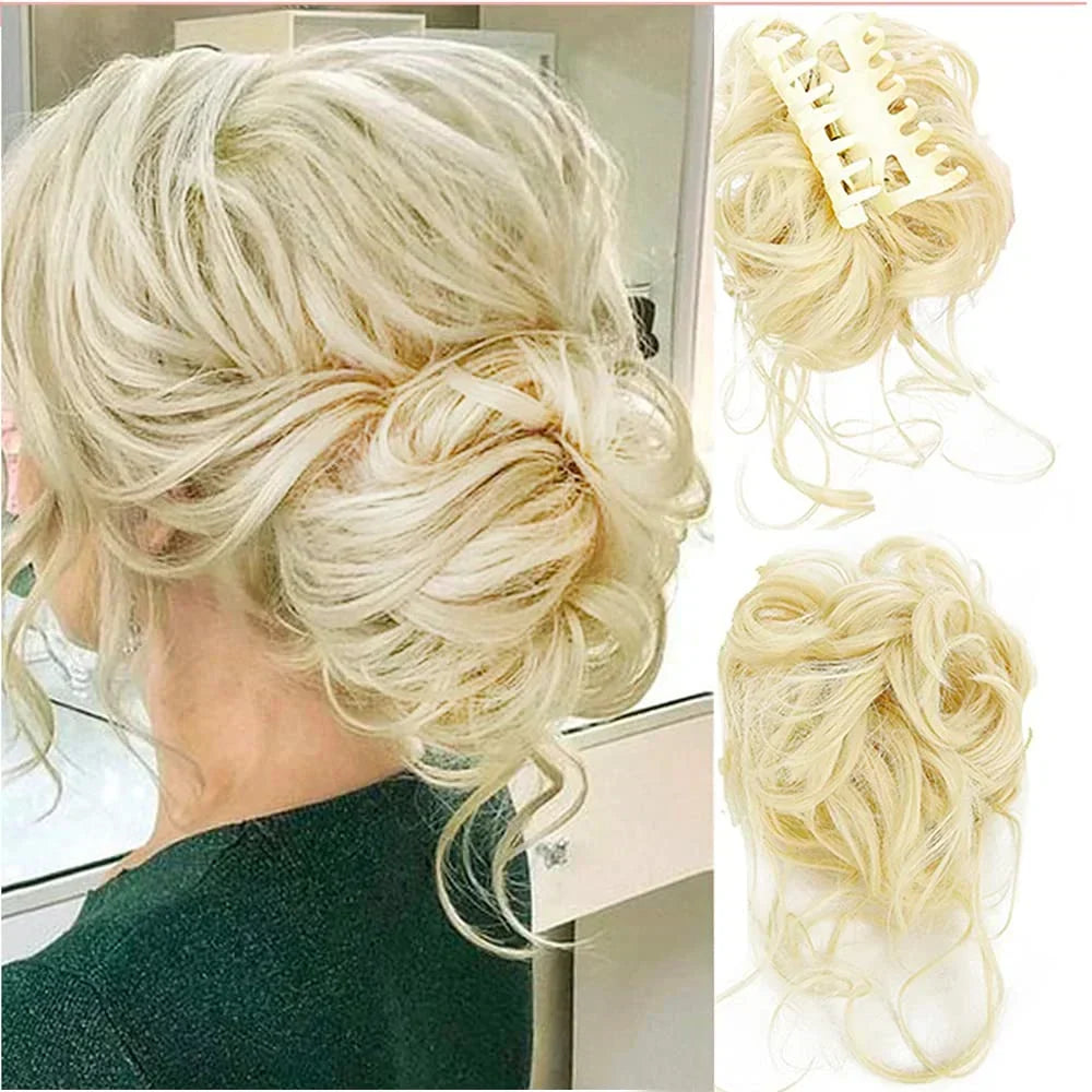 Curly Hair Bun - Clip-In Hair Piece with Volume and Natural Look