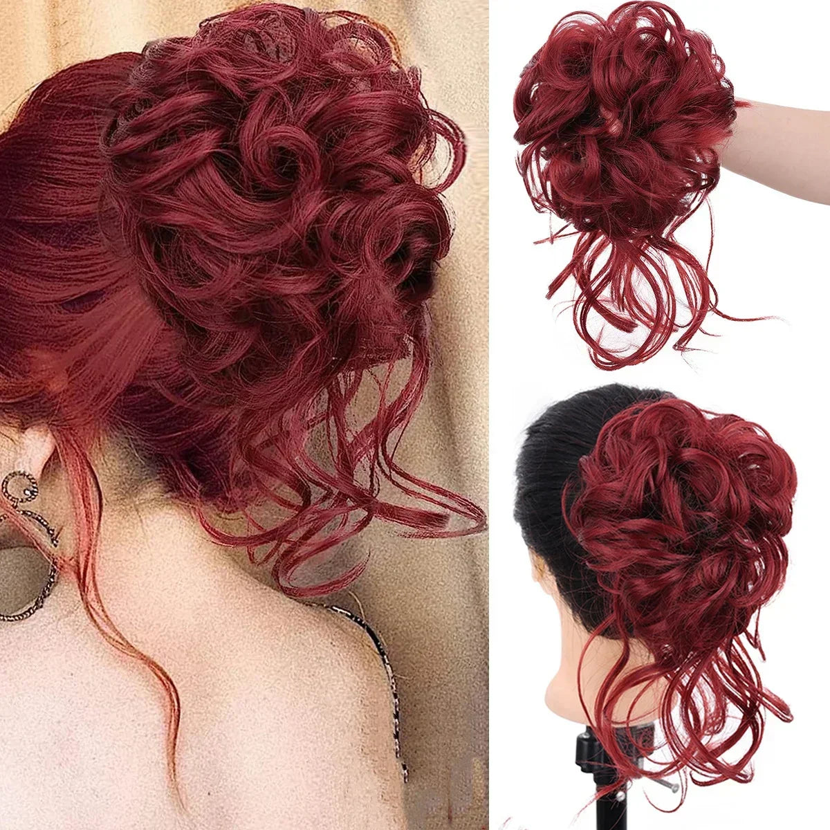 Curly Hair Bun - Clip-In Hair Piece with Volume and Natural Look