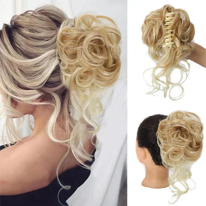 Curly Hair Bun - Clip-In Hair Piece with Volume and Natural Look
