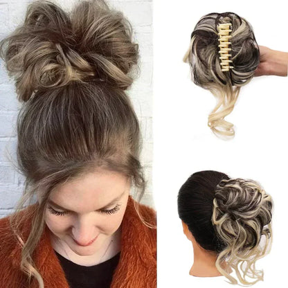 Curly Hair Bun - Clip-In Hair Piece with Volume and Natural Look