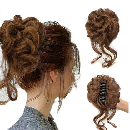 Curly Hair Bun - Clip-In Hair Piece with Volume and Natural Look