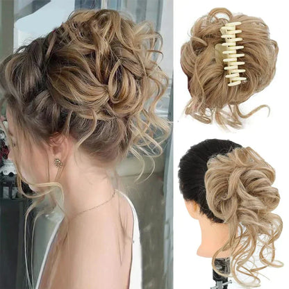 Curly Hair Bun - Clip-In Hair Piece with Volume and Natural Look