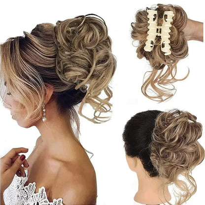 Curly Hair Bun - Clip-In Hair Piece with Volume and Natural Look
