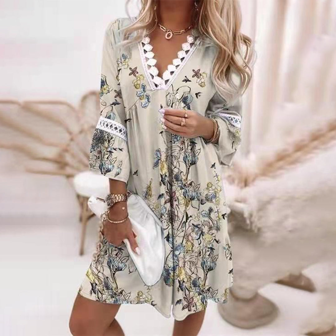 Image of Cynthia | Women's V-Neck A-Line Mini Dress