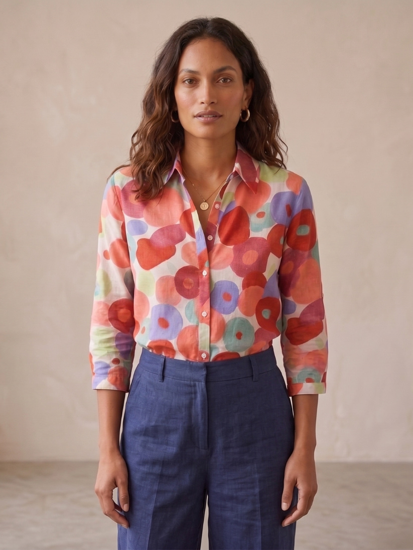 Cynthia | Women's Button-Down Floral Blouse - Image 2