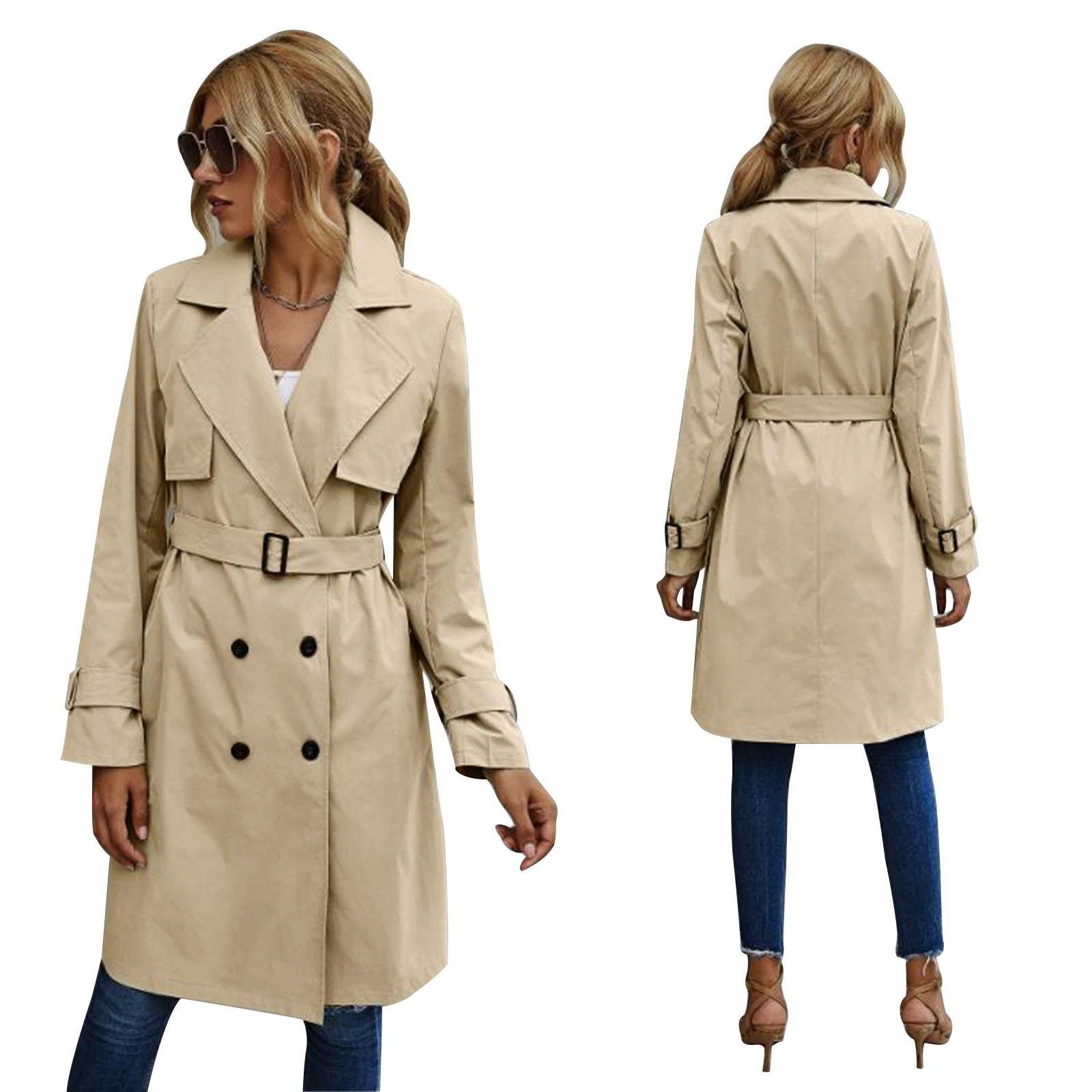 Mandy | Women's Double-Breasted Trench Coat - Image 2