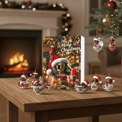 Dachshund Christmas Dog Advent Calendar with 24 Themed Toys and Accessories