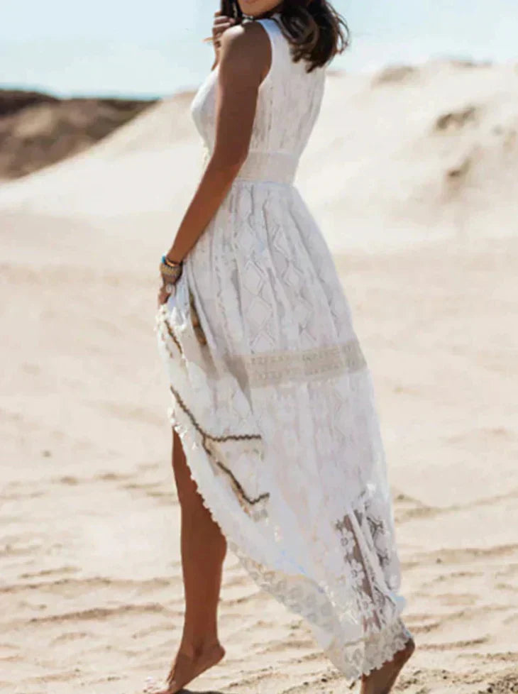 Image of Daniela | Women's Sleeveless Lace A-Line Maxi Dress