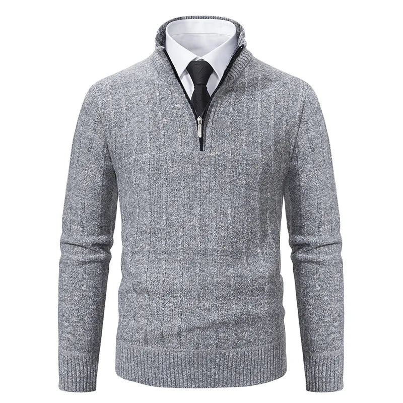 Dawson | Men's Quarter Zip Cable Knit Sweater - Image 3
