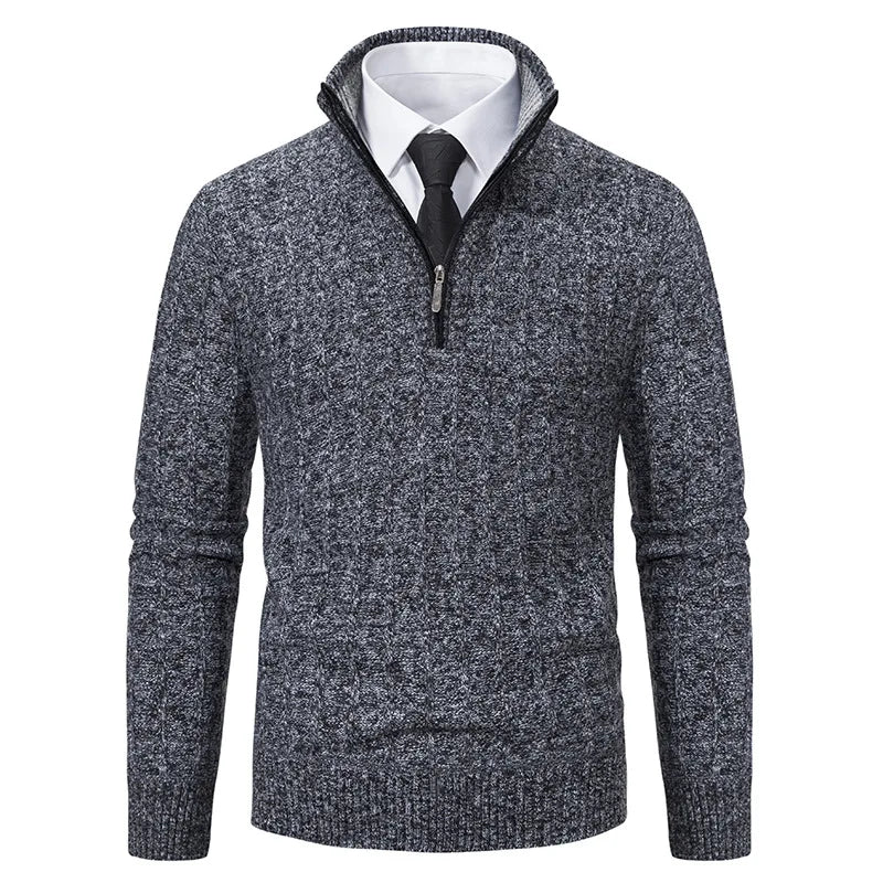 Dawson | Men's Quarter Zip Cable Knit Sweater - Image 6