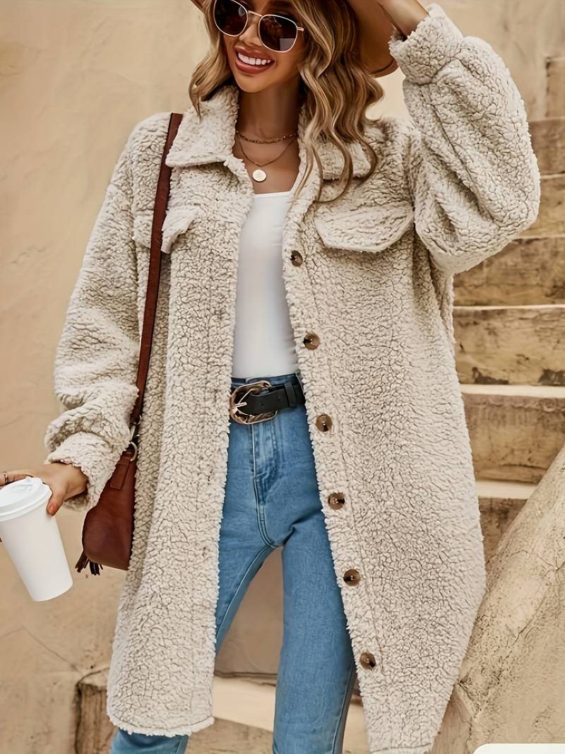 Robin | Women's Oversized Sherpa Coat - Image 1