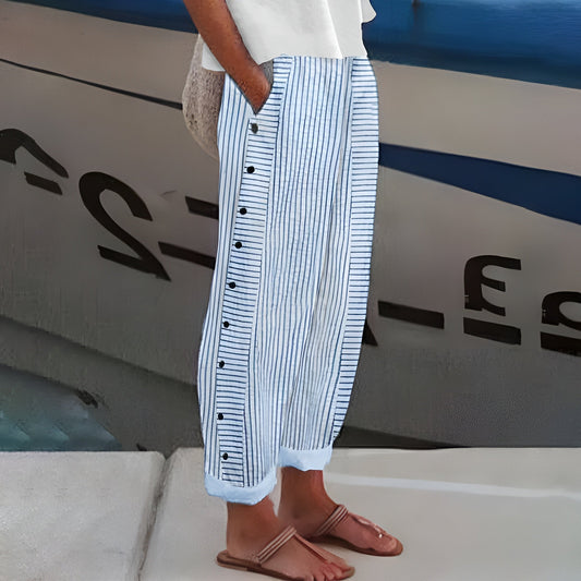 Image of Debra | Women's High-Waisted Striped Pants
