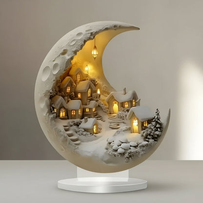 Decorative Acrylic Moon Lamp Village Ambient Home Lighting