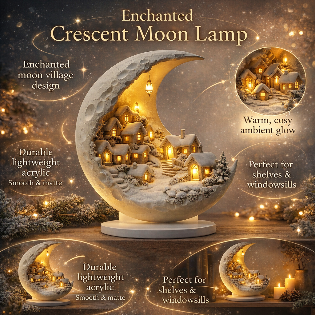 Decorative Acrylic Moon Lamp Village Ambient Home Lighting