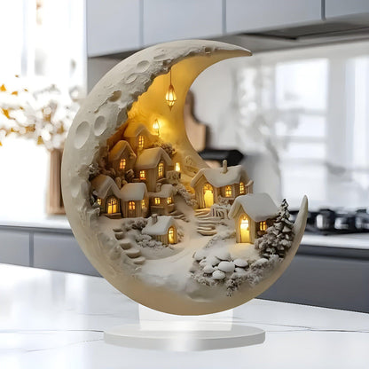 Decorative Acrylic Moon Lamp Village Ambient Home Lighting