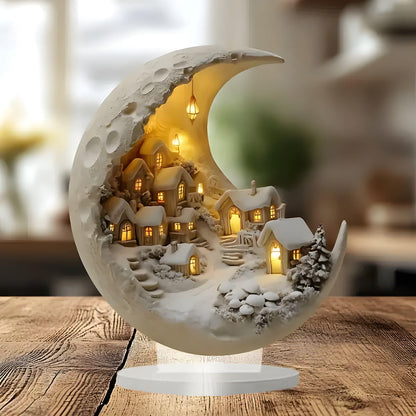 Decorative Acrylic Moon Lamp Village Ambient Home Lighting