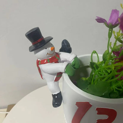 Decorative Festive-Style Snowman Plant Decoration
