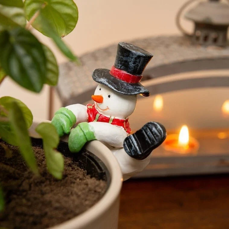 Decorative Festive-Style Snowman Plant Decoration