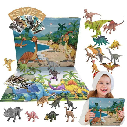 Dinosaur Christmas Advent Calendar for Kids – 24-Day Holiday Countdown with 3D PVC Figures