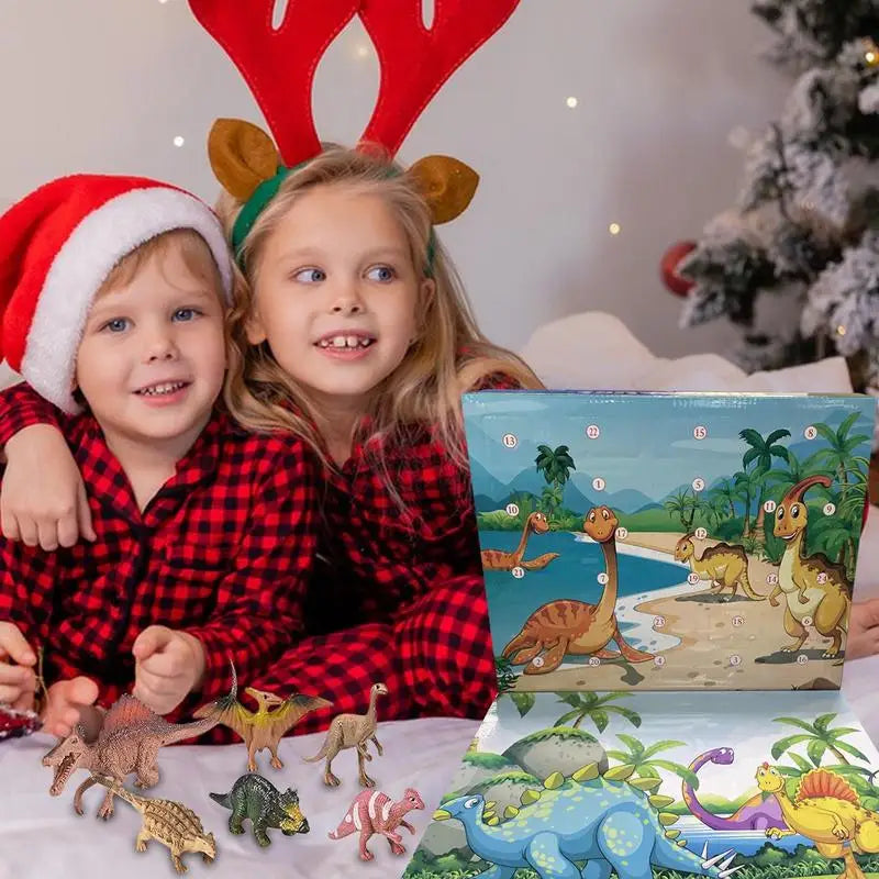 Dinosaur Christmas Advent Calendar for Kids – 24-Day Holiday Countdown with 3D PVC Figures