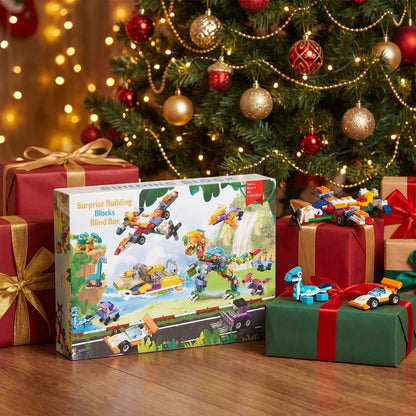 Dinosaur and Vehicle Advent Calendar, 24 Mini Brick Builds with Big T. Rex