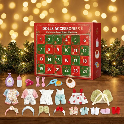 Doll Accessories Advent Calendar, 24 Days of Outfits and Baby Care Surprises