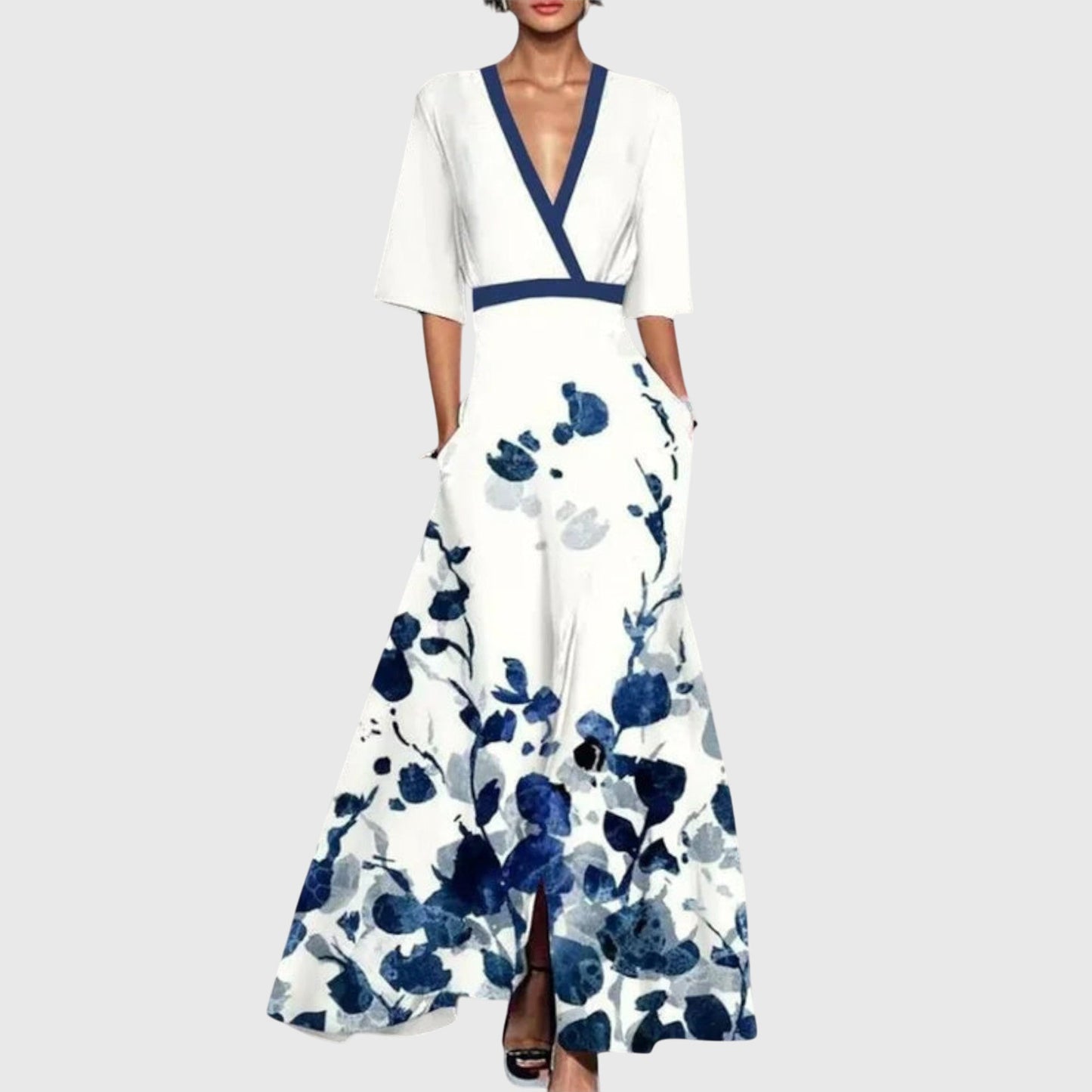 Image of Donna | Women's V-Neck Wrap Maxi Dress