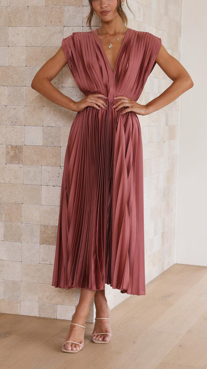 Image of Doris | Women's V-Neck Fit & Flare Midi Dress