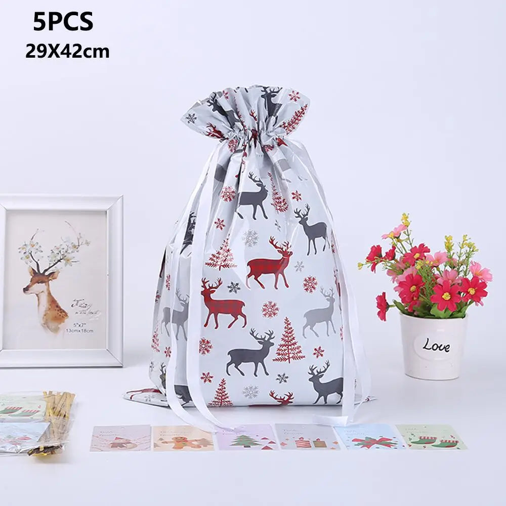 Drawstring Gift Wrapping Bags (5-Pack)