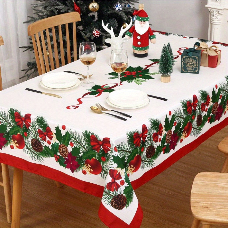 Durable Rectangular Christmas Tablecloth