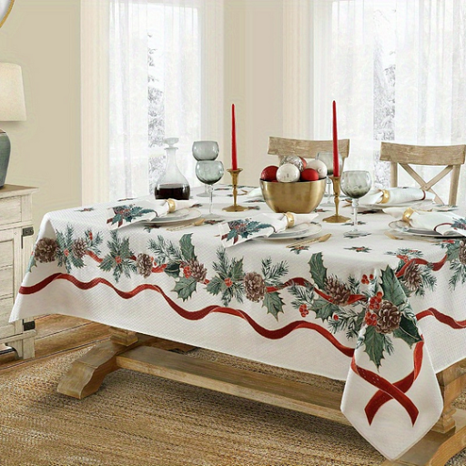 Durable Rectangular Christmas Tablecloth