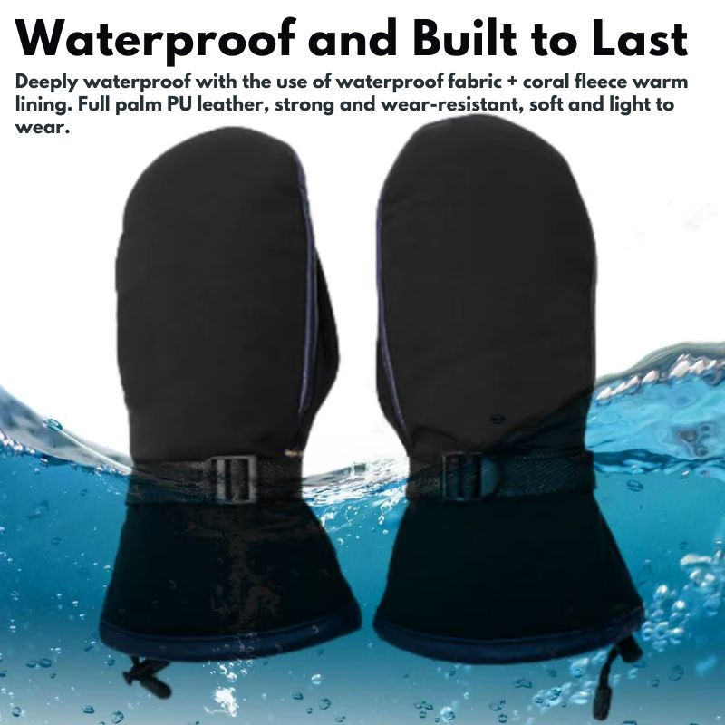 Electric Heated Gloves - Dual-Sided, 10,000 mAh USB Rechargeable, Waterproof for Skiing & Motorcycle