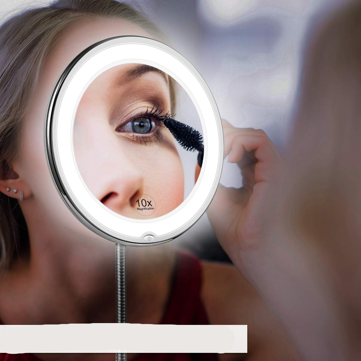 Elegant LED Magnifying Mirror – Adjustable Design with Flexible Gooseneck, Ideal for Precise Makeup and Daily Skincare with Perfect Lighting