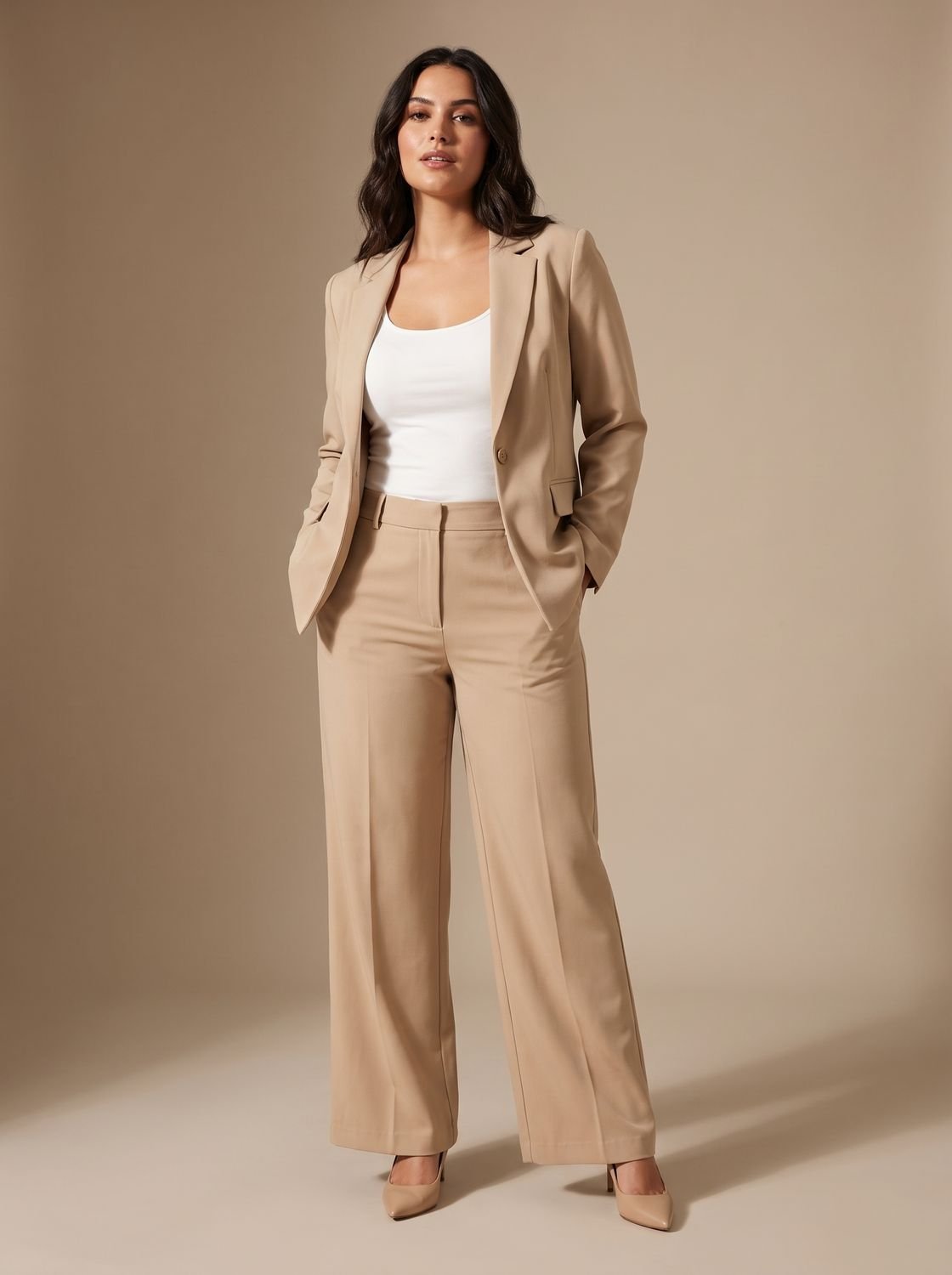 Elegant Women's Two-Piece Pantsuit with Blazer