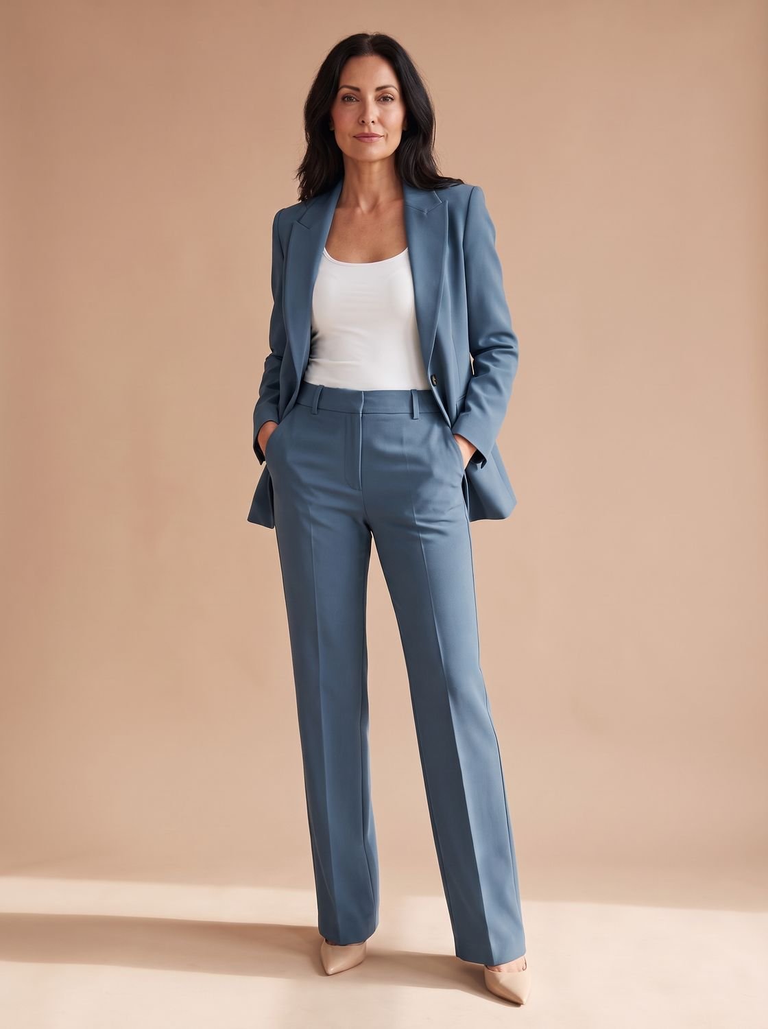 Elegant Women's Two-Piece Pantsuit with Blazer