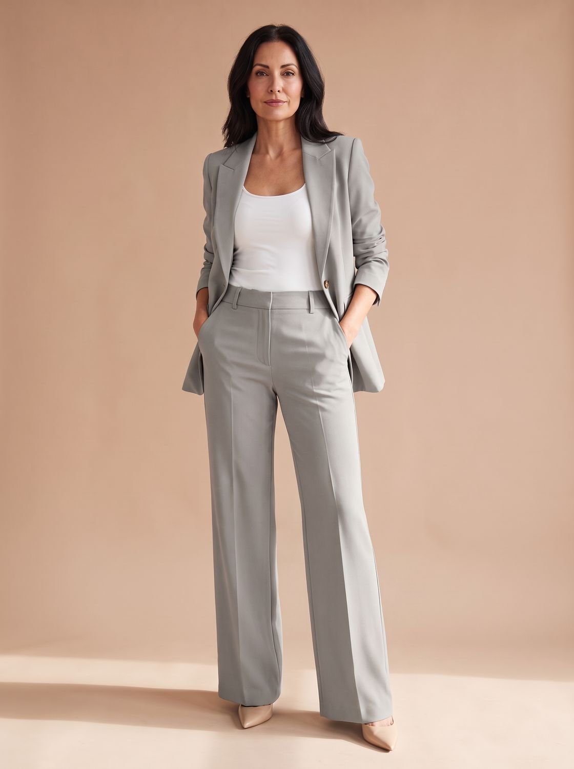 Elegant Women's Two-Piece Pantsuit with Blazer