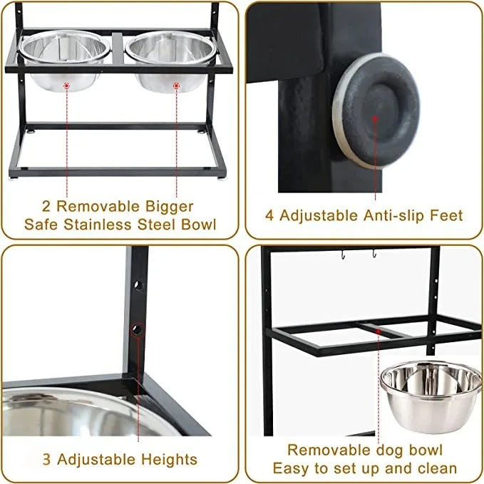 Elevated Dog Feeder with 2 Bowls