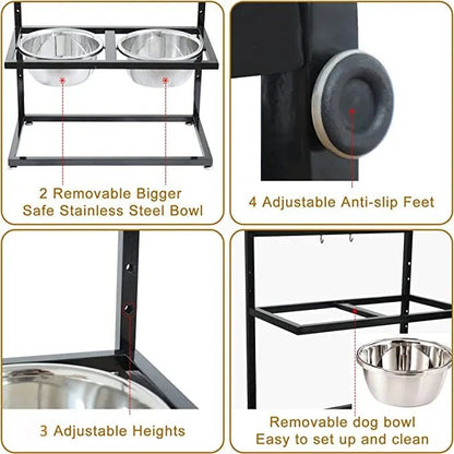 Elevated Dog Feeder with 2 Bowls