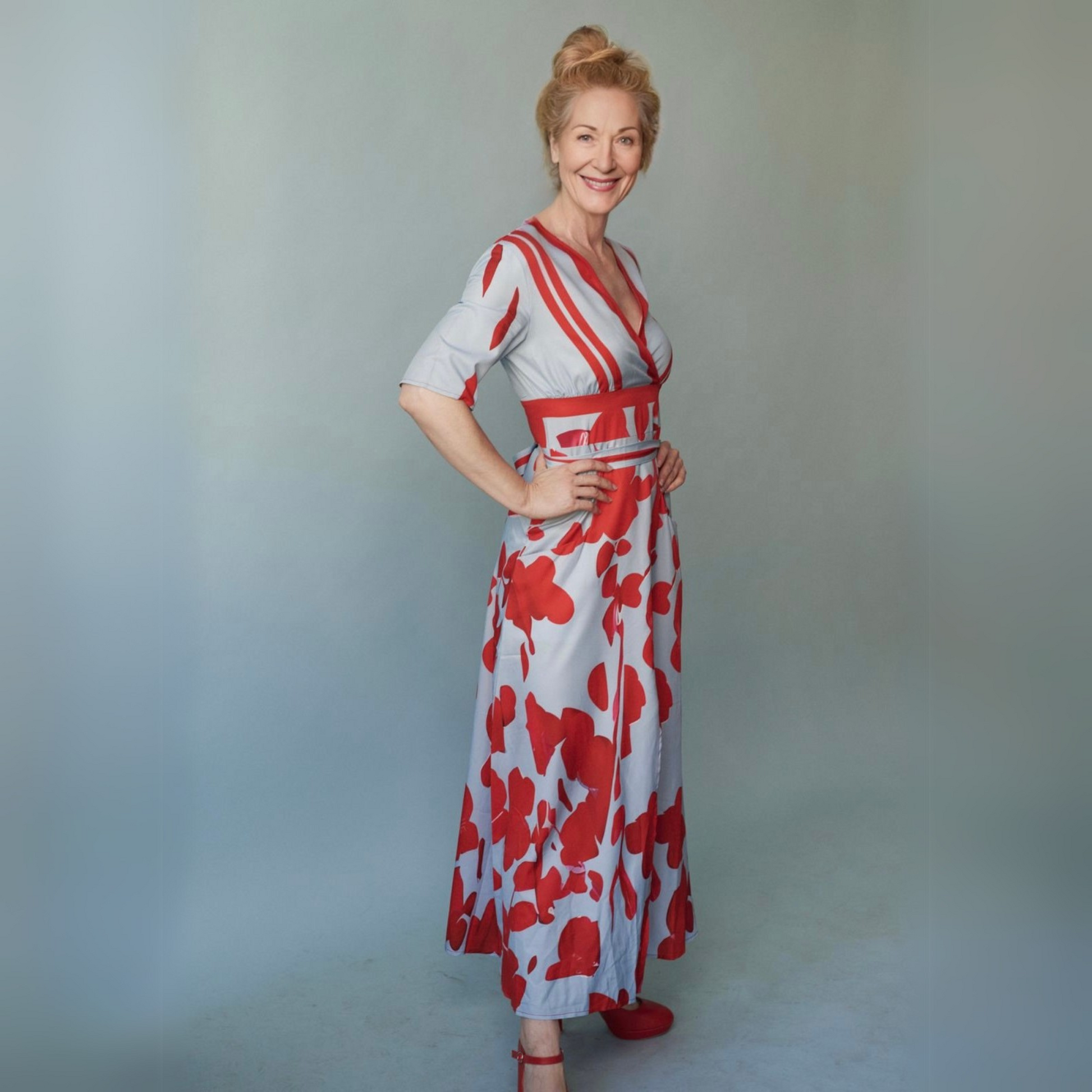 Image of Eliza | Women's V-Neck Floral Wrap Maxi Dress