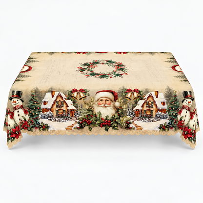 Embossed Christmas Print Tablecloth