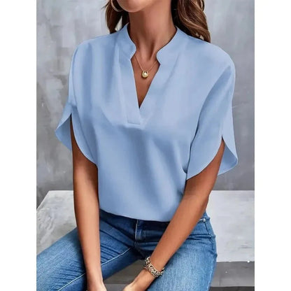 Image of Emily | Women's V-Neck Split Sleeve Blouse
