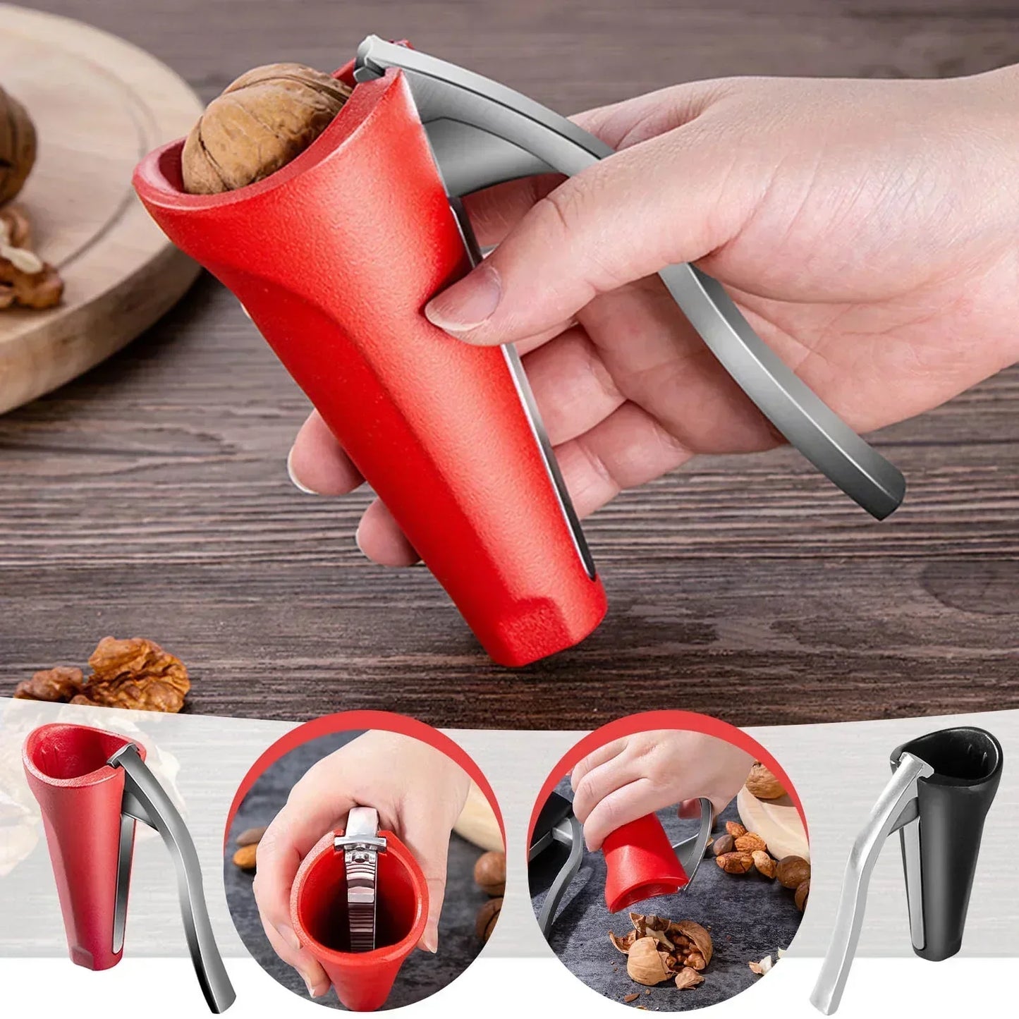 Ergonomic Nutcracker with Lever Mechanism – Heavy-Duty Walnut & Hazelnut Opener