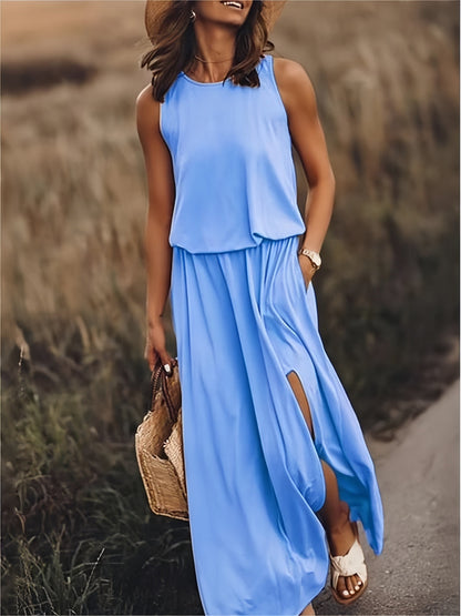 Image of Erica | Women's Sleeveless A-Line Maxi Dress
