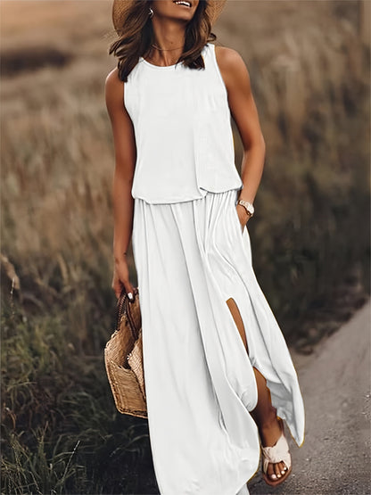 Image of Erica | Women's Sleeveless A-Line Maxi Dress