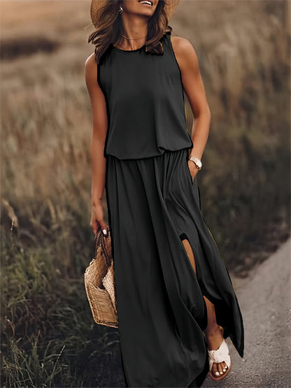 Image of Erica | Women's Sleeveless A-Line Maxi Dress