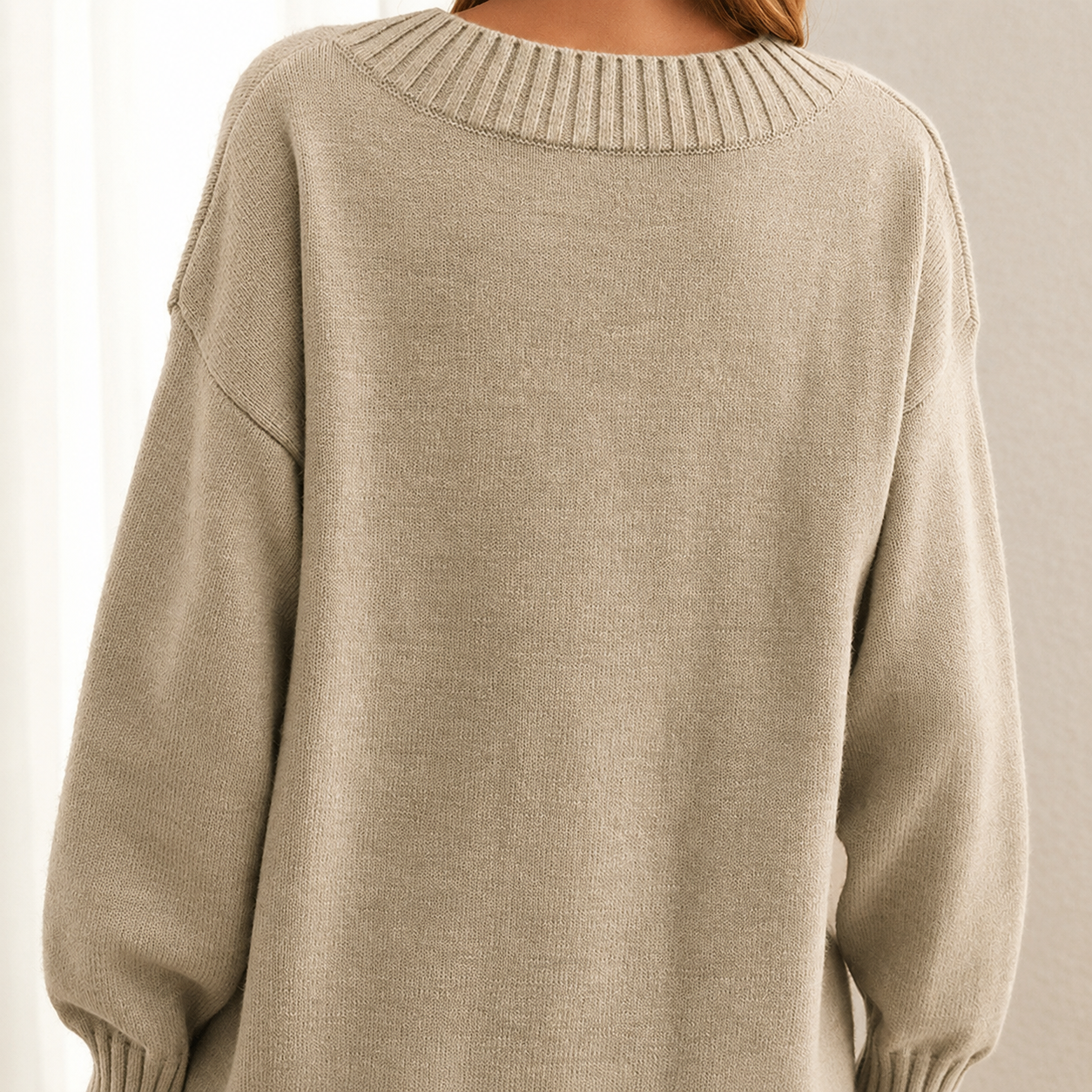 Erin | Women's Oversized V-Neck Sweater - Image 1