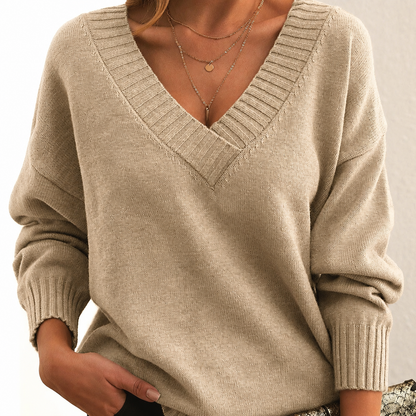 Erin | Women's Oversized V-Neck Sweater - Image 1