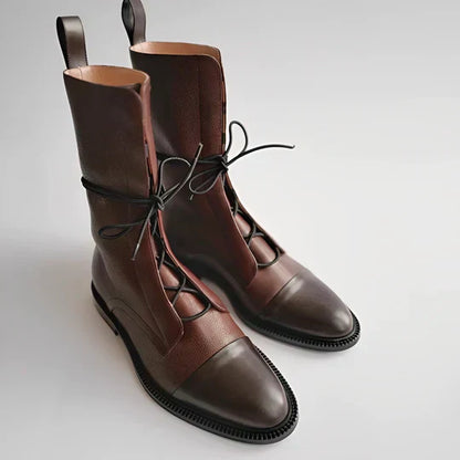 Tatum | Calf Length Lace-Up Boots for Stylish Comfort - Image 4
