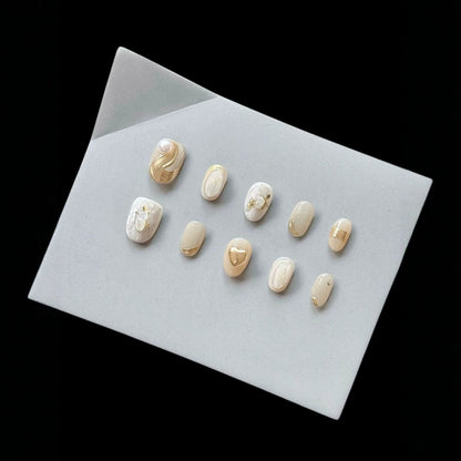 Faux Marble Press-On Nails