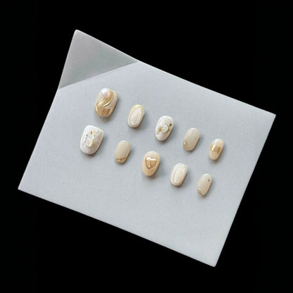 Faux Marble Press-On Nails